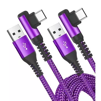 Кабель USB C L-образной формы [1 м/комплект из 2 шт.] Sweguard тип C для быстрой зарядки QuickCharge3.0, совместимый с iPhone 16/iPhone 15, кабель для зарядки iPhone 16 15, iPad