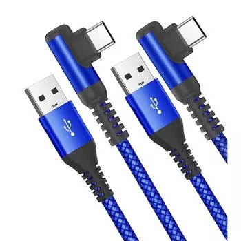 Кабель USB C L-образной формы [1 м/комплект из 2 шт.] Sweguard тип C для быстрой зарядки QuickCharge3.0, совместимый с iPhone 16/iPhone 15, кабель для зарядки iPhone 16 15, iPad