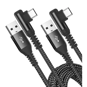 Кабель USB C L-образной формы [2 м/комплект из 2 шт.] Sweguard тип C для быстрой зарядки, совместимый с QuickCharge3.0, кабель для зарядки iPhone 16/iPhone 15, iPhone 16, 15, iPad