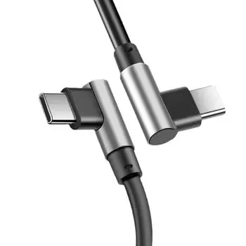 Кабель USB C L-образной формы PD 100 Вт L-типа type-c 5A для быстрой зарядки 2.0 Передача данных Телефон 16 серии/Телефон 15 серии/Galaxy/Pixel/HP/Switch и т. д.. поддержка