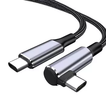 Кабель USB C L-образной формы PD 100W (С к С) Кабель-переходник типа L type-c 5A для быстрой зарядки, нейлоновый плетеный кабель для MacBook/Surface/Dell/iPad/Phone 16