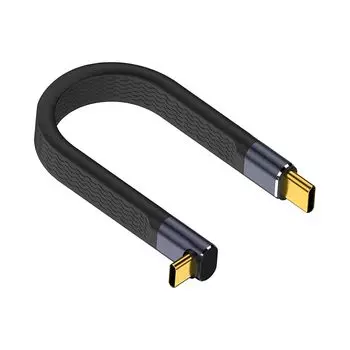 Кабель USB C от Poyiccot L mold Короткий 240 Вт, 40 Гбит/с Кабель-переходник C L-образный, 48 В/5 А, быстрая зарядка Кабель-переходник L-образный Кабели Thunderbolt 4