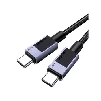 Кабель USB C UGREEN PD3.1 Type-C [PD 240 Вт, сверхбыстрая зарядка], совместимый с чипом PPS 2.0 E-Marker, оснащен прочной нейлоновой оплеткой 480 Мбит/с