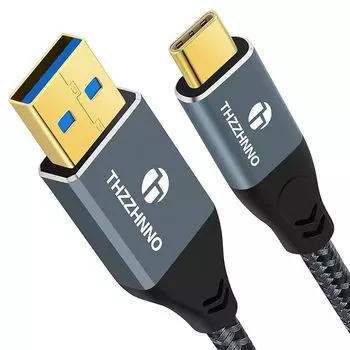 Кабель USB-C - USB-A Thzzhnno 10 Гбит/с 0,5 м, кабель для передачи данных USB 3.1 USB 3.2 Gen2, нейлоновая оплетка, код Type C для зарядки iPhone 15/MacBook Pro/iPad