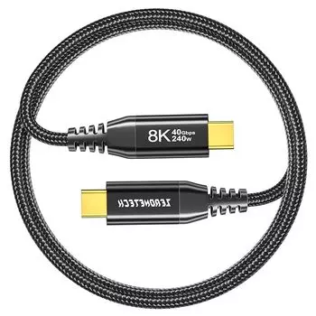 Кабель USB C Видеовыход 8K/60 Гц [Высокоскоростная передача данных 40 Гбит/с, быстрая зарядка 240 Вт/5 А, совместимость с PD] Совместимость с кабелем USB3.2 Gen2 Type-C