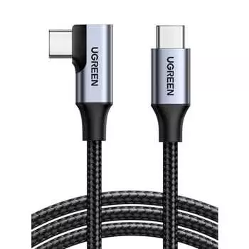 Кабель USB C в форме буквы L UGREEN с видеовыходом [100 Вт/5 А, быстрая зарядка, USB3.1, совместимый с PD, 4K/60 Гц, 1 м], кабель типа C, 5 Гбит/с, код передачи данных, совместимый с iPhone