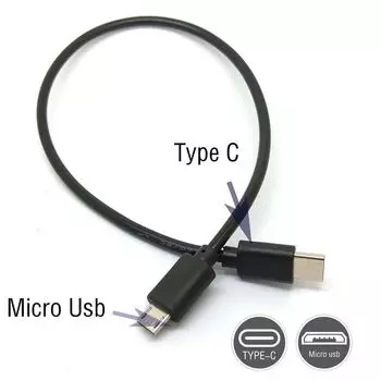 Кабель USB для быстрой зарядки Micro B Male Кабель USB-C - Micro USB Кабель Type C - Micro USB Кабель Type-C 0.25m