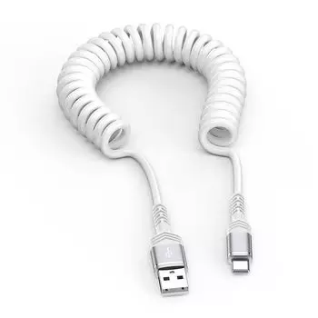 Кабель USB типа C [Расширение и сужение 0,45 м-1,83 м] спирального типа, удлинитель USB-A на USB-C [QC3.0 Быстрая зарядка/высокоскоростная передача данных