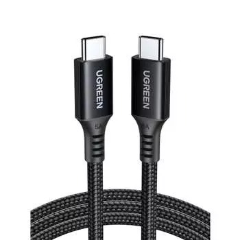Кабель USB типа C UGREEN [совместимый с PD3.0 мощностью 100 Вт/5 А, сверхбыстрая зарядка длиной 1 м] Кабель USBC с нейлоновой оплеткой и встроенным чипом электронного маркера Высокая скорость ??Передача данных Com