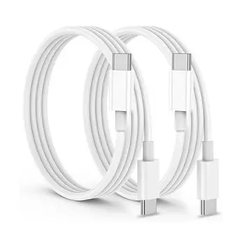 Кабель USB Type C 1 м [комплект из 2 шт.] Suptopwxm [совместимый с PD, 100 Вт/5 А, быстрая зарядка, высокоскоростная передача данных 480 Мбит/с] (USB-C) Кабель Прочный ПВХ-материал