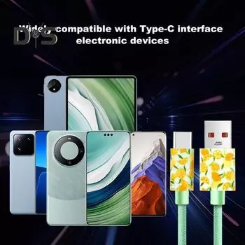 Кабель USB Type C 5A для быстрой зарядки Huawei Data Line с высокоскоростной зарядкой Flash, защитный шнур для домашнего офиса, путешествий 1M светло-синий