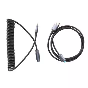 Кабель USB-Type C для клавиатуры, максимальная длина 9,8 футов, 4-контактный авиационный разъем, самоблокирующаяся спиральная клавиатура