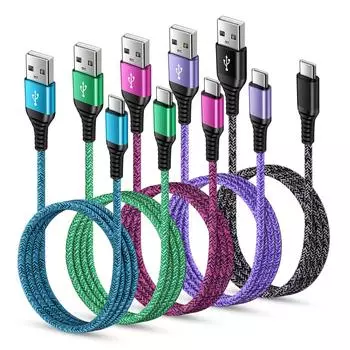 Кабель USB Type C для зарядки iPhone 15, кабель Type C из 5 USB-кабелей C, кабель для быстрой зарядки, совместимый с iPhone 15, высокоскоростная передача данных