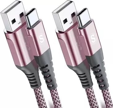 Кабель USB Type C от Sweguard Cable Совместимый кабель для быстрой зарядки Type C iPhone 15 Pro iPad Samsung Galaxy S23 Совместимый с устройствами [2 м + 2 м/комплект 2]