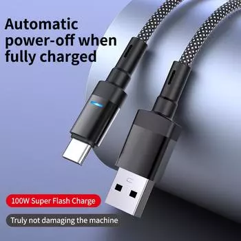 Кабель USB-Type C PD 100 Вт для быстрой зарядки, кабель для Samsung S24 S23 Ultra Xiaomi Redmi Huawei, кабель для передачи данных, аксессуары для проводов 1m