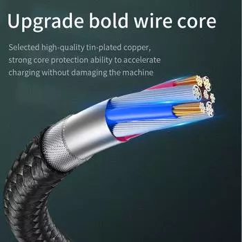 Кабель USB Type C со светодиодным индикатором, кабель для быстрой зарядки для Samsung/Xiaomi/Huawei/Poco 1.2M фиолетовый