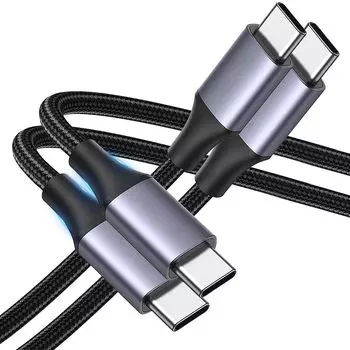 Кабель USB Type C Совместимость с USB-C и PD 100 Вт Сверхбыстрая зарядка Предотвращение отключения Кабель для зарядки Type C Сверхпрочный неспутывающийся кабель