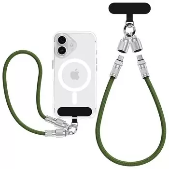 Кабель USB Type-C to C с ремешком 2 роли в 1 65 Вт/0,3 м Тип кабеля мобильный ремешок ручка шейный ремешок кабель iPhone 16 Защита от падений Защита от потерь