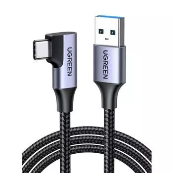Кабель USB UGREEN USB Type C, кабель USB 3.0 для быстрой зарядки, L-образный кабель USB C, передача данных 5 Гбит/с, нейлоновый оплетенный кабель USB C, совместимый с Galaxy S22/S21/S20,