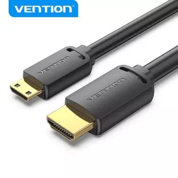 Кабель Vention Mini HDMI-HDMI 4K Mini HDMI Шнур «папа-папа» для камеры Sony GoPro, телефона, планшета, проектора HDTV 1 м, 1,5 м, 2 м, 3 м, кабель HDMI 1M чёрный