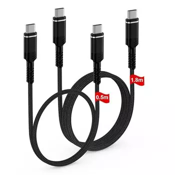 Кабель Viviber type c короткий 50 см и длинный 1,8 м type c-usb c набор из 2 PD60W быстрая зарядка подлинный Удобно носить с собой type-c iphone15 iPhone16 typesee