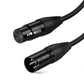 Кабель XLR, CableCreation XLR папа к XLR мама (XLR-кабель) Балансный кабель 3-контактный микрофонный кабель XLR-конвертер Кабель Canon Черный 6 м