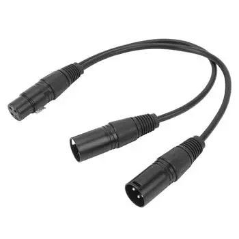 Кабель XLR Female to Dual XLR Male, кабель-разветвитель XLR, 3-контактный соединительный Y-кабель XLR Female to Dual Male, Bal