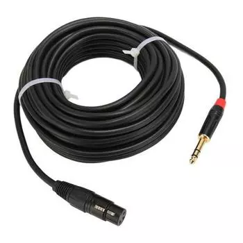 Кабель XLR Female to TRS, 3-контактный XLR to 1/4-дюймовый стереоразъем TRS, сбалансированный соединительный кабель для студий звукозаписи