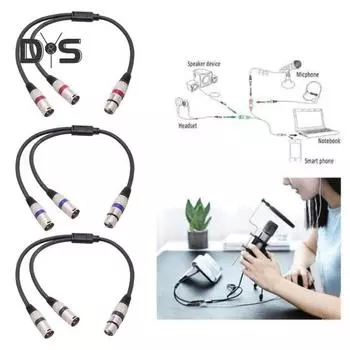 Кабель XLR Y-разветвитель XLR «папа» на двойной XLR «мама» Y-разветвитель 3-контактный балансный микрофонный кабель для микрофонов Микшеры Усилители мощности красный
