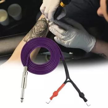 Кабель-зажим для татуировки с низким сопротивлением, источник питания, высокая производительность, удобный сменный крючок для художника чёрный