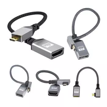 Кабели-переходники, совместимые с Micro HDMI, 20 см. Преобразователь, совместимый с Micro HDMI V2.0 A. Straight