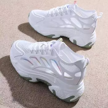 Каблук можно наступать на полускользящие парусиновые туфли женские 2024 весна новые нишевые оригинальные универсальные маленькие белые туфли с юбкой женские туфли 35 серебряный