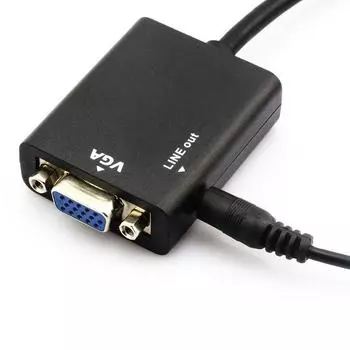 Кабо-адаптер-конвертер HDMI для VGA Com Саида P2 для аудио чёрный