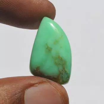 Кабошон из хризопраза - 19 карат, натуральный драгоценный камень, овальная форма, для рукоделия 29x20 MM зелёный
