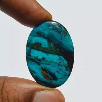 Кабошон из натурального драгоценного камня хризоколла псиломелан, кабошон из хризоколлы, 27 карат, 32x23x4 мм, овальная форма, ювелирные изделия ручной работы 32x23x4 MM разноцветный