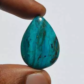 Кабошон из натурального драгоценного камня хризоколла псиломелан, кабошон из хризоколлы, 27 карат, 31x22x6 мм, грушевидная форма, ювелирные изделия ручной работы 31x22x6 MM разноцветный