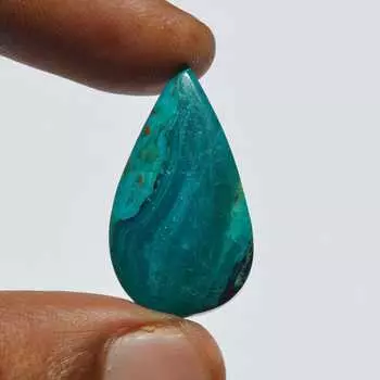 Кабошон из натурального драгоценного камня хризоколла псиломелан, кабошон из хризоколлы, 15 карат, 29x16x5 мм, грушевидная форма, ювелирные изделия ручной работы 29x16x5 mm разноцветный