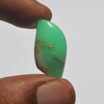 Кабошон из натурального драгоценного камня хризопраз 18 карат, размер 23x13 мм, необычная форма, ювелирное дело, ремесло 23x13 MM зелёный