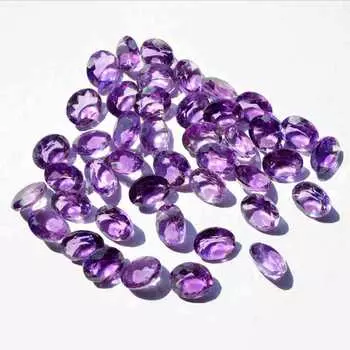 Кабошон из натурального фиолетового аметиста 10x8 мм, набор из 10 предметов, граненый аметист 10x8 MM фиолетовый