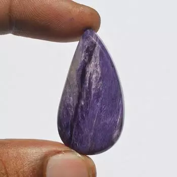 Кабошон из натурального фиолетового чароита, 41 карат, кабошон из чароита, грушевидной формы 38x20x6,5 мм, изготовление ювелирных изделий 38x20x6.5 MM фиолетовый