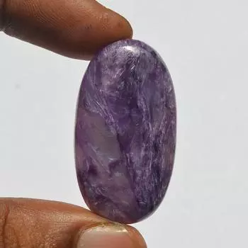 Кабошон из натурального фиолетового чароита, 52 карата, чароит, овальная форма 38x21x7 мм, изготовление ювелирных изделий 38x21x7 MM фиолетовый