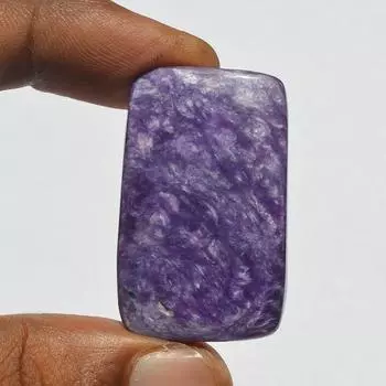 Кабошон из натурального фиолетового чароита, 56 карат, кабошон из чароита, прямоугольной формы 38x24x7 мм, изготовление ювелирных изделий 38x24x7 MM фиолетовый