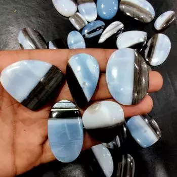 Кабошон из натурального голубого опала, драгоценный камень Кабошон из голубого опала, свободная партия драгоценных камней, кабошон смешанной формы и кабошон любого размера. 100 Carat Blue Opal