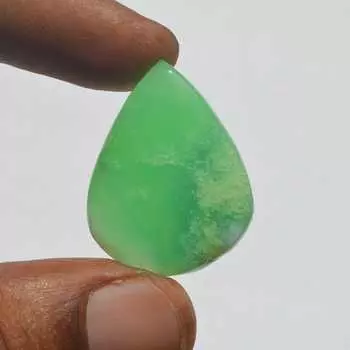 Кабошон из натурального хризопраза, 31 карат, размер 30x23 мм, грушевидная форма, ювелирное дело, ремесло 30x23 MM зелёный