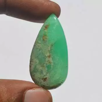 Кабошон из натурального хризопраза, 32 карата, размер 37x19 мм, грушевидная форма, ювелирное дело, ремесло 37x19 MM зелёный