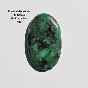 Кабошон из натурального зеленого изумруда качества AAA+, овальный изумрудный кабошон, размер 36x22x4,4 мм (35 карат) 36x22x4.4 mm разноцветный