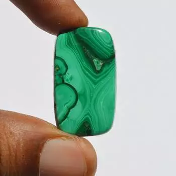 Кабошон из натурального зеленого малахита, прямоугольной формы, 41 карат, ювелирное ремесло, полудрагоценный камень, размер 30x18x5,4 мм 30x18x5.4 mm разноцветный