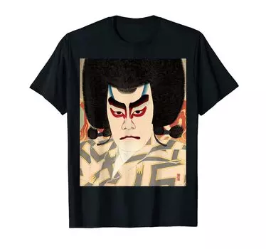 Кабуки Актер Кабуки Японское Искусство Актер Укиёэ Живопись Натори Сюнсен II Итикава Наруками Футболка Саданджи