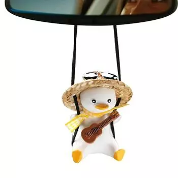 Качающаяся утка, очаровательное украшение для зеркала автомобиля, утка, симпатичные подвесные украшения для зеркала заднего вида автомобиля, новинка, автомобильные аксессуары CHINA