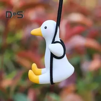 Качающаяся утка, подвесное украшение для автомобиля, домашний офис, зеркало заднего вида автомобиля, мультяшная утка, подвесное украшение в виде животного, подарок на день рождения, Рождество B